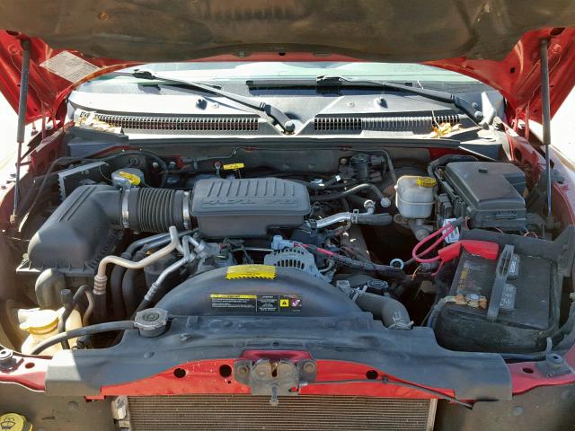 1D7HE28N76S645179 - 2006 DODGE DAKOTA QUA RED photo 7