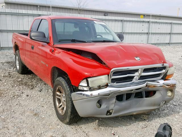 1B7GL42N72S505434 - 2002 DODGE DAKOTA SLT RED photo 1