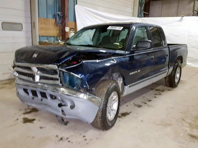 1B7HL2AN61S319022 - 2001 DODGE DAKOTA QUA BLUE photo 2