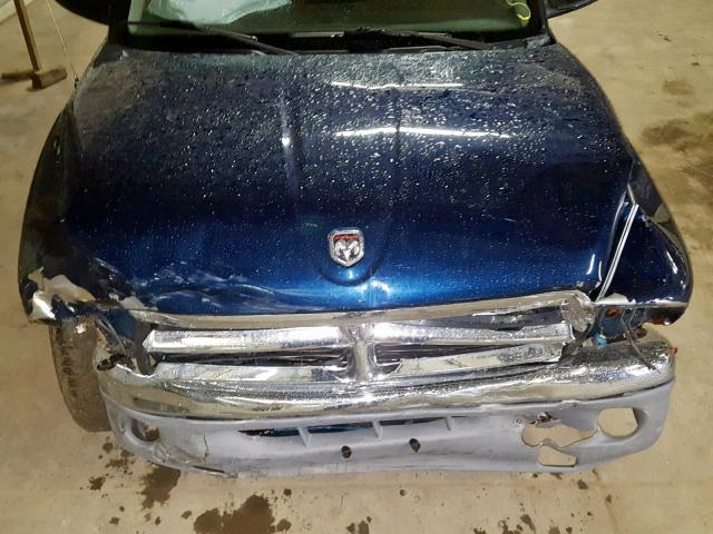 1B7HL2AN61S319022 - 2001 DODGE DAKOTA QUA BLUE photo 7