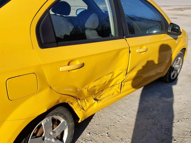 KL1TD56617B159738 - 2007 CHEVROLET AVEO BASE Sarı foto 9