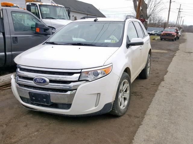 2FMDK4JC6CBA44983 - 2012 FORD EDGE SEL WHITE photo 2