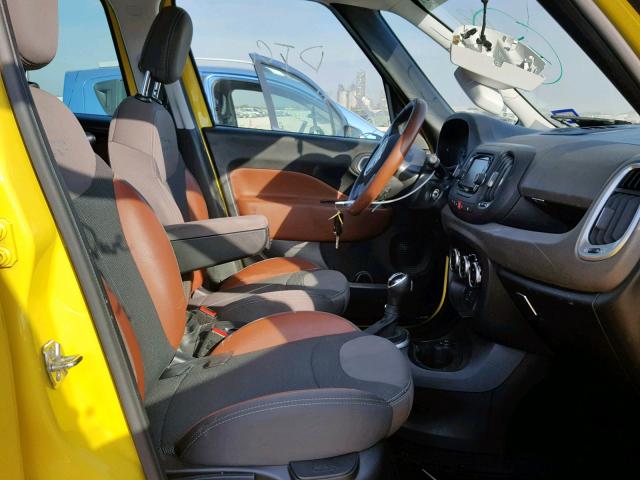 ZFBCFADH0FZ031175 - 2015 FIAT 500L TREKK YELLOW photo 5