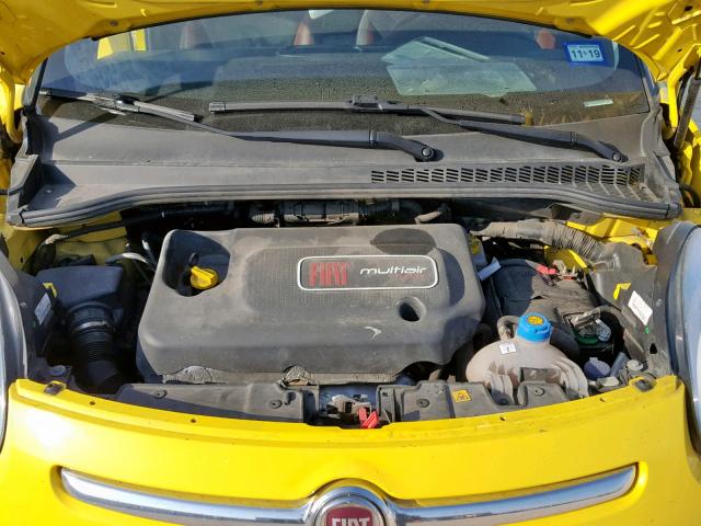 ZFBCFADH0FZ031175 - 2015 FIAT 500L TREKK YELLOW photo 7