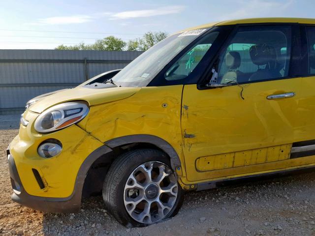 ZFBCFADH0FZ031175 - 2015 FIAT 500L TREKK YELLOW photo 9