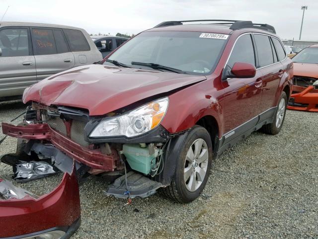 4S4BRDLC9C2203792 - 2012 SUBARU OUTBACK 3. RED photo 2