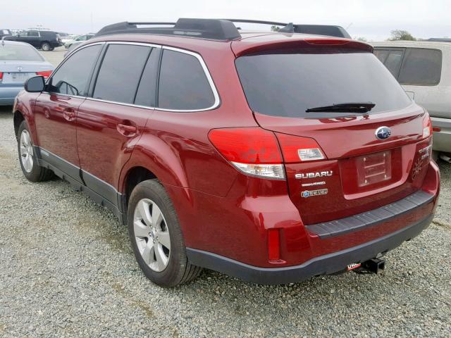 4S4BRDLC9C2203792 - 2012 SUBARU OUTBACK 3. RED photo 3