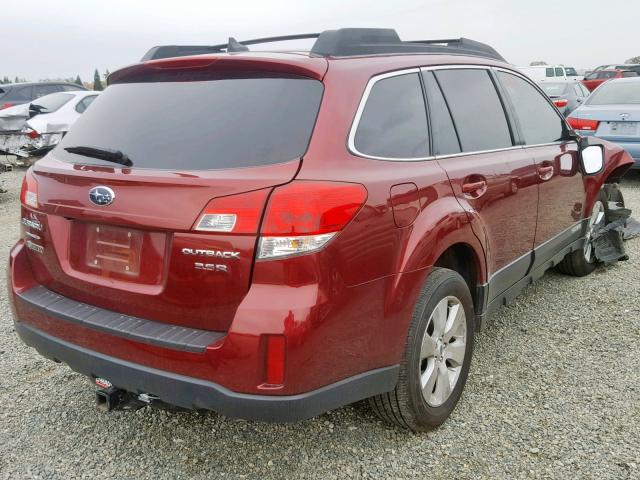 4S4BRDLC9C2203792 - 2012 SUBARU OUTBACK 3. RED photo 4