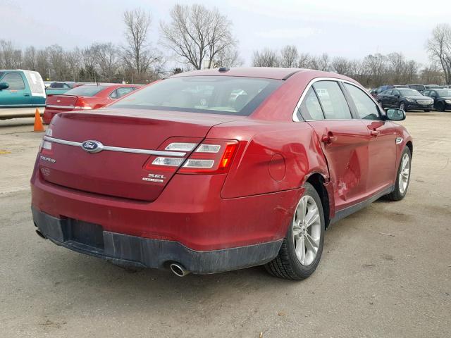 1FAHP2E80EG149442 - 2014 FORD TAURUS SEL RED photo 4