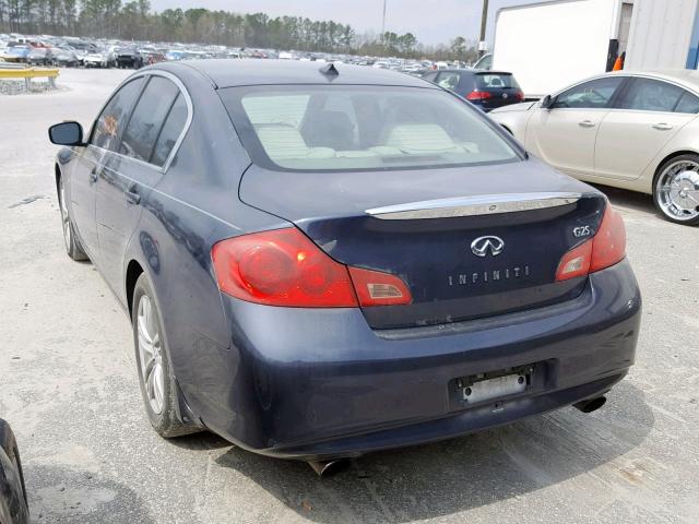 JN1DV6AP8BM602726 - 2011 INFINITI G25 BASE BLUE photo 3