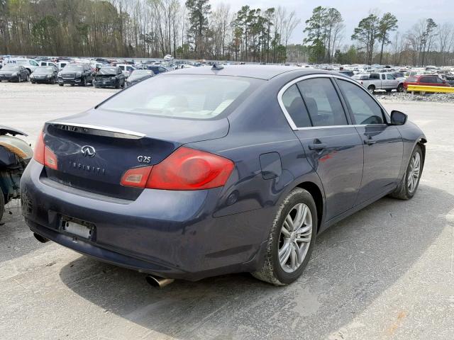 JN1DV6AP8BM602726 - 2011 INFINITI G25 BASE BLUE photo 4