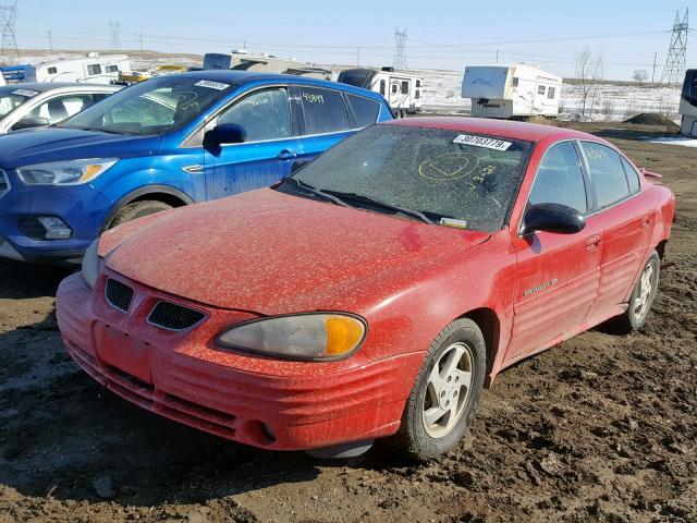 1G2NF52T81M512869 - 2001 PONTIAC GRAND AM S RED photo 2