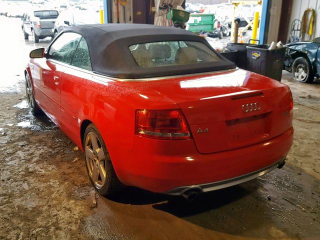 WAUBF48H58K008987 - 2008 AUDI A4 S-LINE RED photo 3