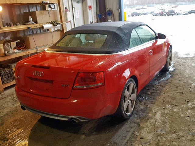 WAUBF48H58K008987 - 2008 AUDI A4 S-LINE RED photo 4