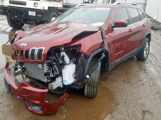 1C4PJLLB6KD129351 - 2019 JEEP CHEROKEE L MAROON photo 2