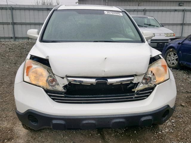 JHLRE48727C074128 - 2007 HONDA CR-V EXL WHITE photo 9