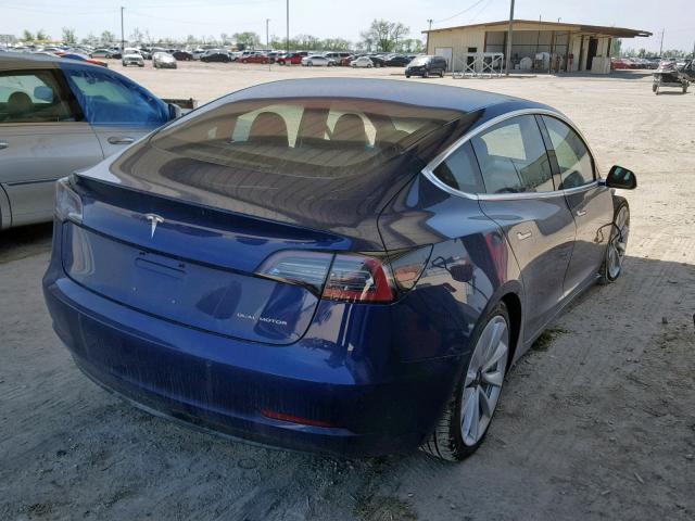 5YJ3E1EB0JF133813 - 2018 TESLA MODEL 3 BLUE photo 4