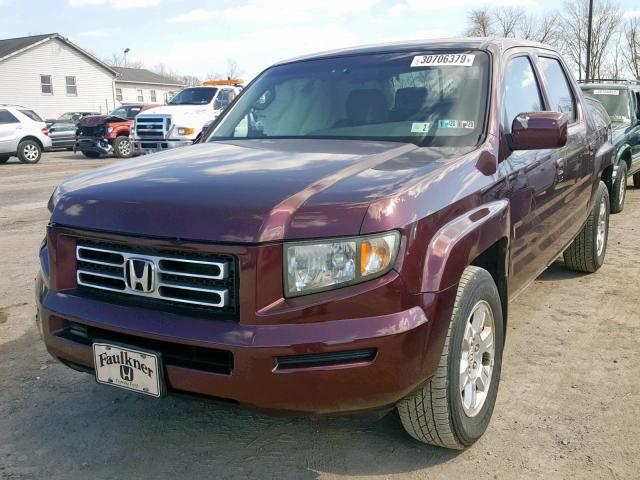 2HJYK16408H511014 - 2008 HONDA RIDGELINE BURGUNDY photo 2