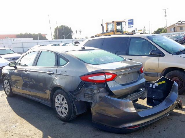 3FA6P0G79ER220033 - 2014 FORD FUSION S GRAY photo 3