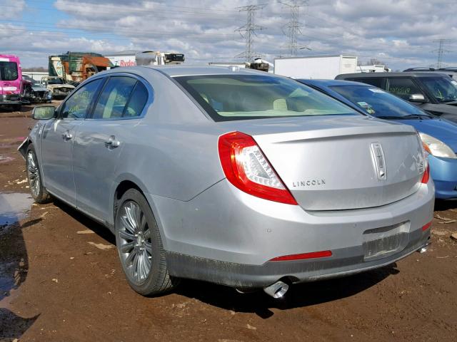 1LNHL9EK0EG612394 - 2014 LINCOLN MKS SILVER photo 3