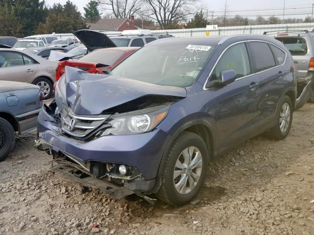 5J6RM4H72CL077969 - 2012 HONDA CR-V EXL BLUE photo 2