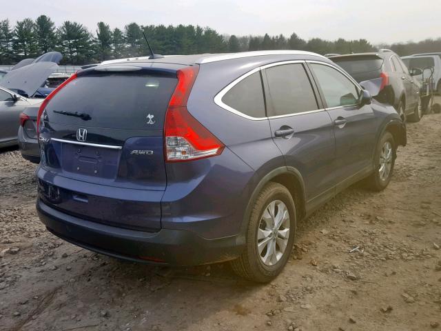 5J6RM4H72CL077969 - 2012 HONDA CR-V EXL BLUE photo 4