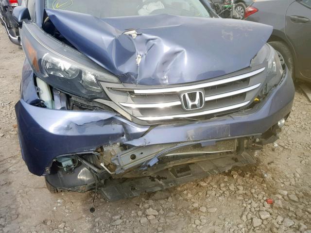 5J6RM4H72CL077969 - 2012 HONDA CR-V EXL BLUE photo 9