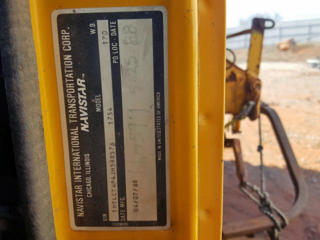 1HTLCZWP4JH598578 - 1988 INTERNATIONAL S-SERIES 1 黄色 照片 10