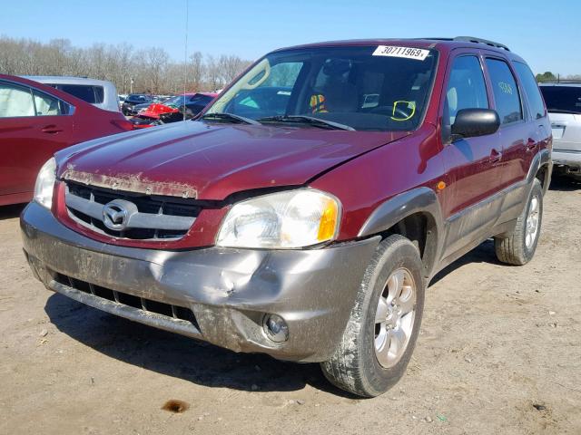 4F2YZ04143KM49573 - 2003 MAZDA TRIBUTE LX BURGUNDY photo 2