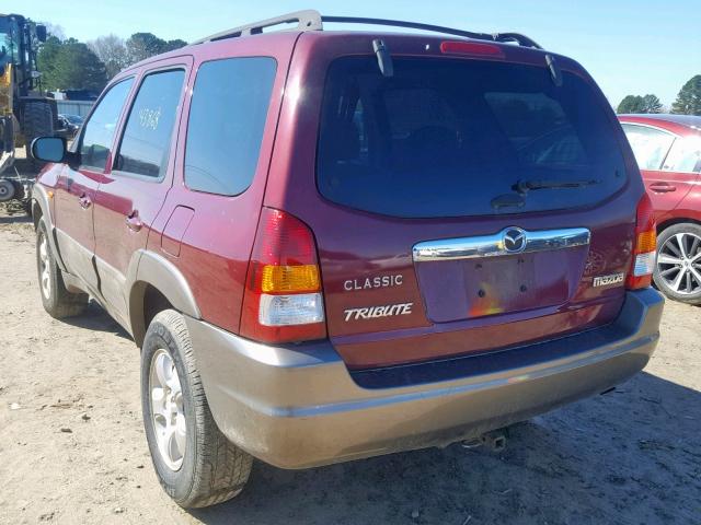 4F2YZ04143KM49573 - 2003 MAZDA TRIBUTE LX BURGUNDY photo 3