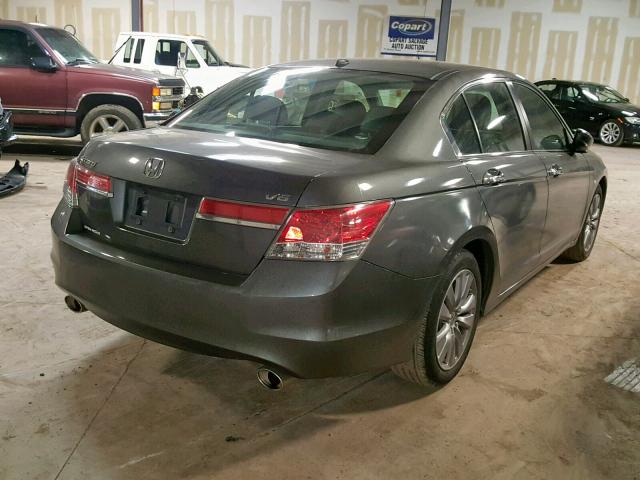 1HGCP3F89BA019250 - 2011 HONDA ACCORD EXL GRAY photo 4