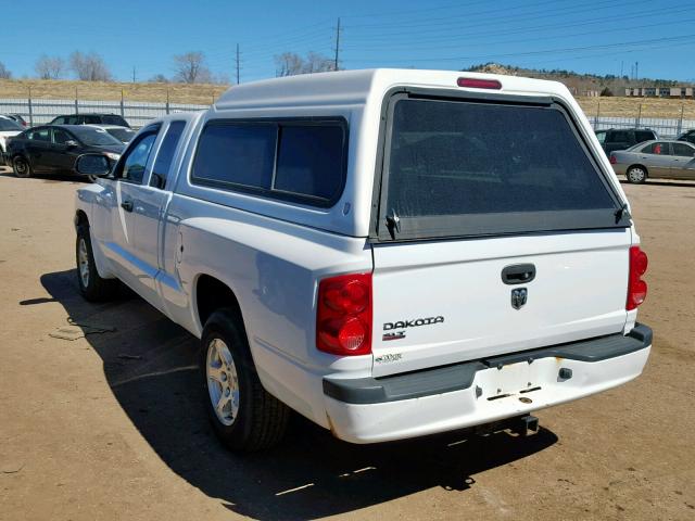 1D7HE42K07S112909 - 2007 DODGE DAKOTA SLT WHITE photo 3