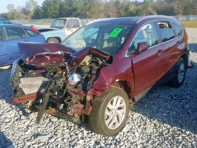 2HKRM3H70FH547487 - 2015 HONDA CR-V EXL BURGUNDY photo 2