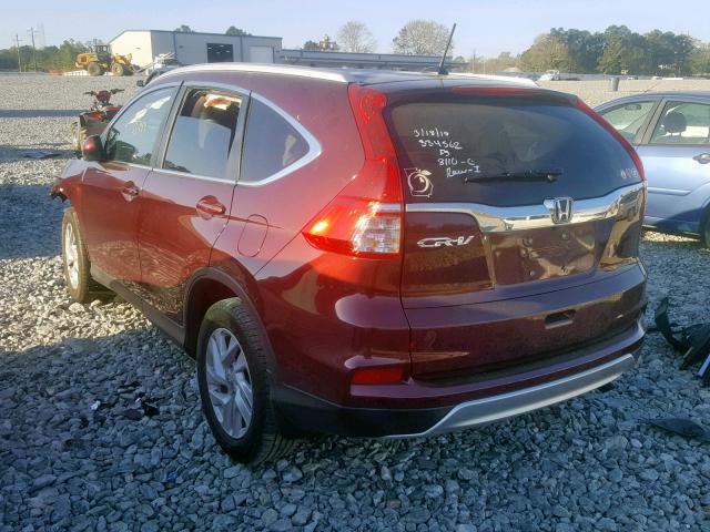 2HKRM3H70FH547487 - 2015 HONDA CR-V EXL BURGUNDY photo 3