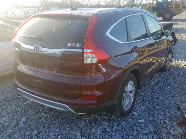 2HKRM3H70FH547487 - 2015 HONDA CR-V EXL BURGUNDY photo 4