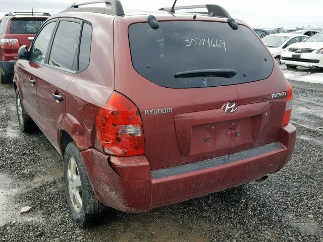 KM8JM12B16U374188 - 2006 HYUNDAI TUCSON GL RED photo 3