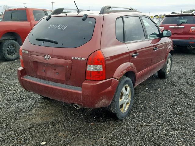 KM8JM12B16U374188 - 2006 HYUNDAI TUCSON GL RED photo 4