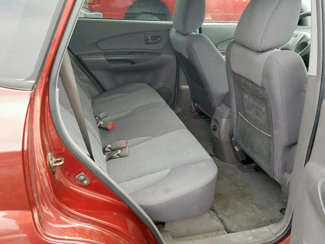 KM8JM12B16U374188 - 2006 HYUNDAI TUCSON GL RED photo 6