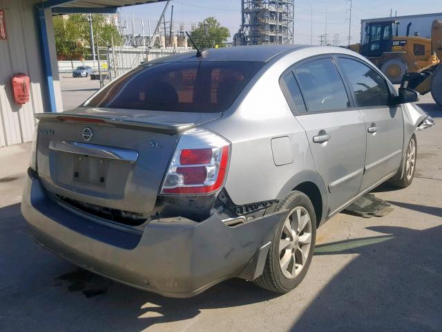 3N1AB6AP2CL627628 - 2012 NISSAN SENTRA 2.0 GRAY photo 4