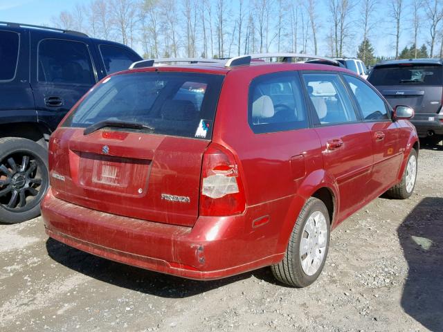 KL5JD86Z86K343090 - 2006 SUZUKI FORENZA RED photo 4