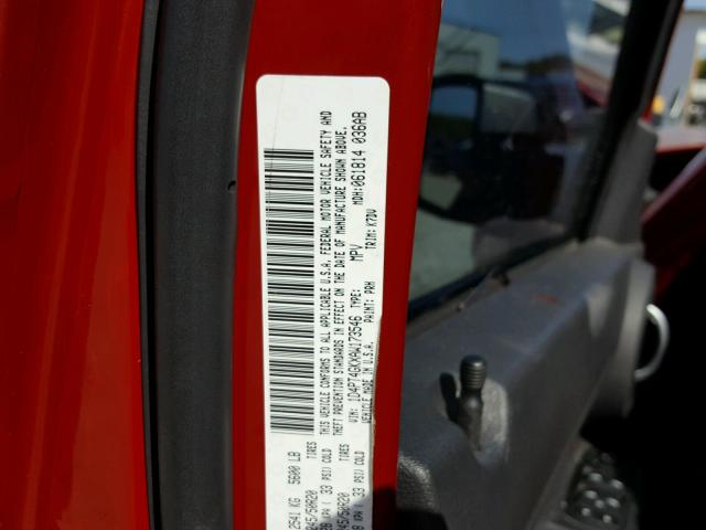 1D4PT4GKXAW173546 - 2010 DODGE NITRO HEAT RED photo 10