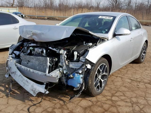 2G4GL5EX5H9107678 - 2017 BUICK REGAL SPOR SILVER photo 2