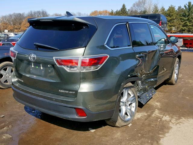 5TDDKRFH8GS267939 - 2016 TOYOTA HIGHLANDER GREEN photo 4