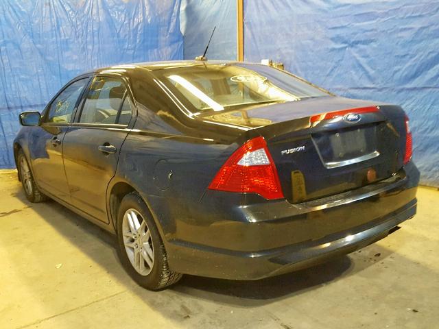 3FAHP0GA5BR255684 - 2011 FORD FUSION S BLACK photo 3