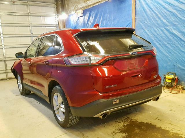 2FMTK4J91FBB11803 - 2015 FORD EDGE SEL RED photo 3