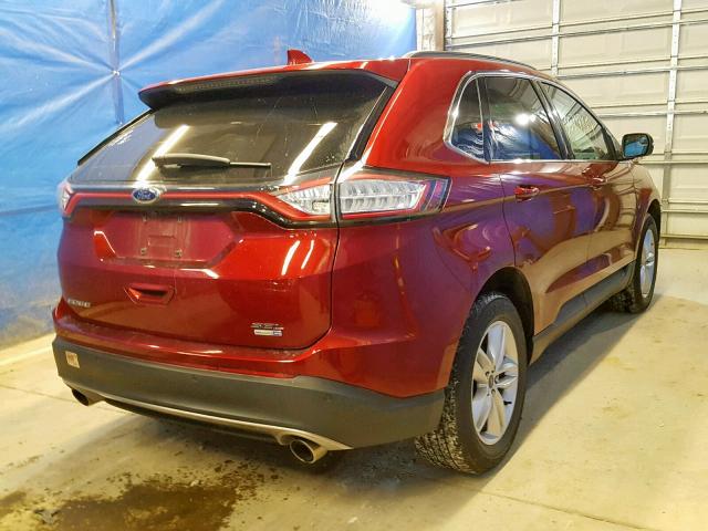 2FMTK4J91FBB11803 - 2015 FORD EDGE SEL RED photo 4