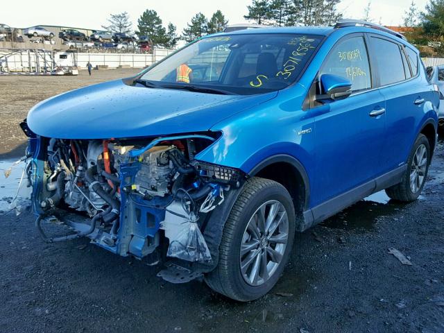 JTMDJREV6HD132630 - 2017 TOYOTA RAV4 HV LI BLUE photo 2