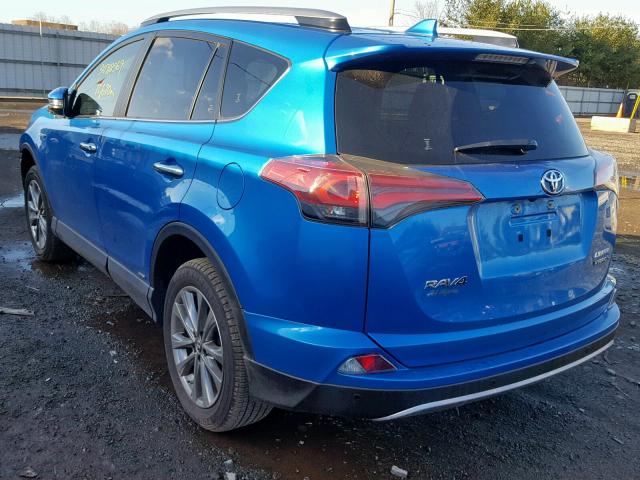 JTMDJREV6HD132630 - 2017 TOYOTA RAV4 HV LI BLUE photo 3