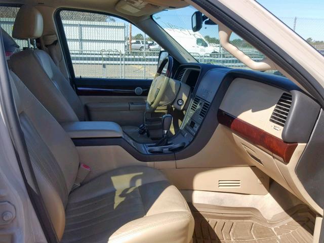 5LMEU88H85ZJ32602 - 2005 LINCOLN AVIATOR კრემისფერი ფოტო 5