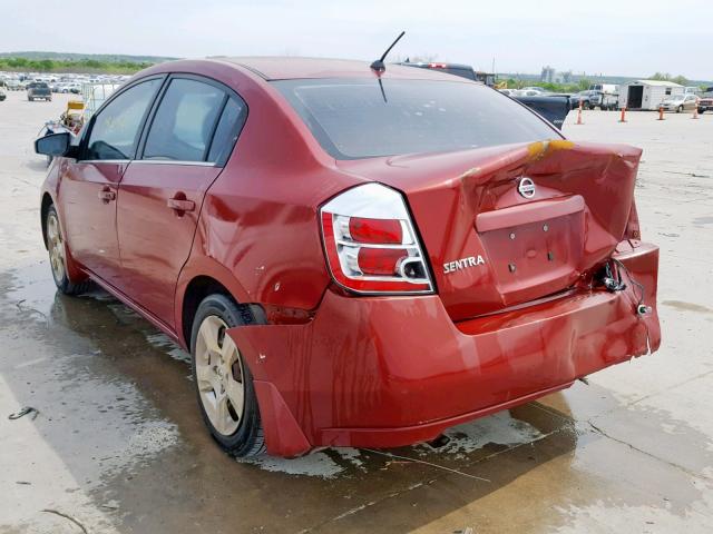 3N1AB61E98L678100 - 2008 NISSAN SENTRA 2.0 MAROON photo 3